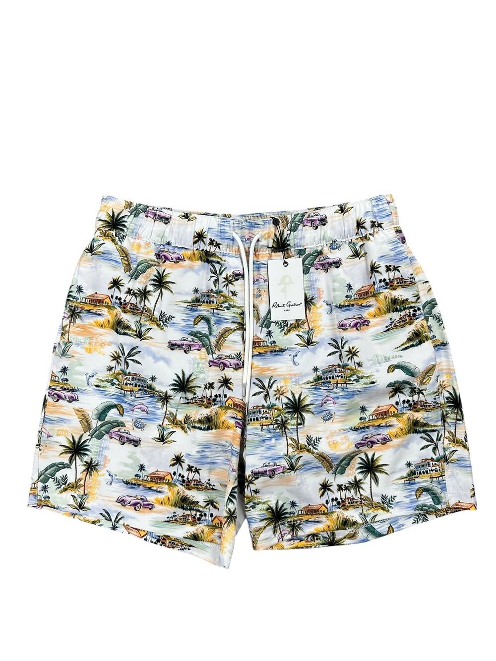 Robert Graham Tropical Island Vacation Mode Trunks — Size Large
